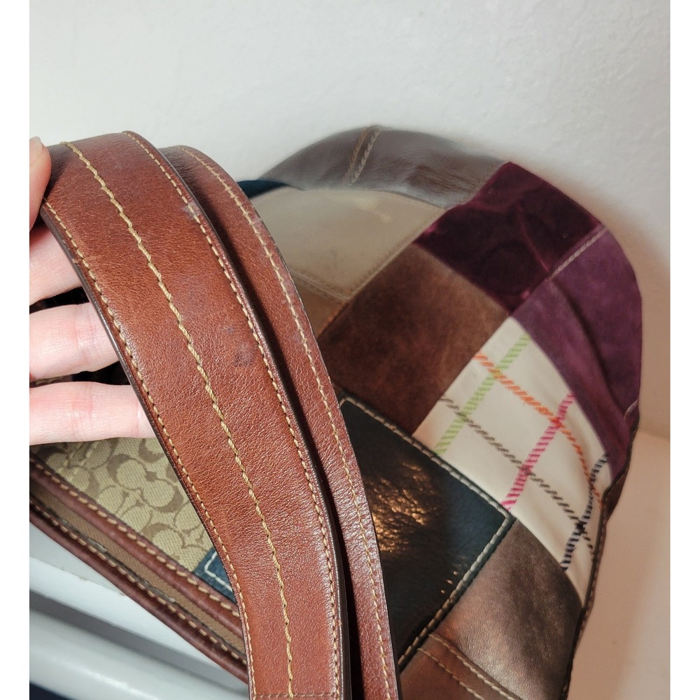 Vtg Coach Bleecker Legacy Patchwork Shoulder Bag Purse Hobo Boho - Read - Picture 16 of 17